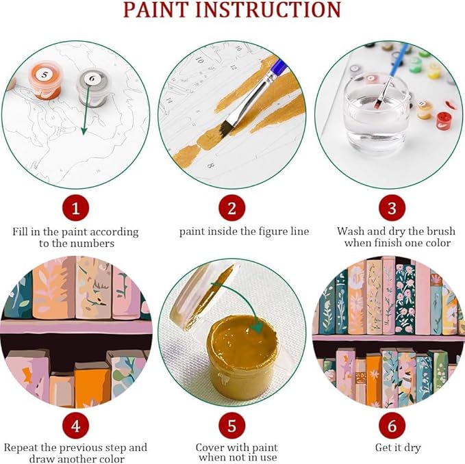 Axquilon Paint by Numbers Kit for Adults Beginner-Book Adult Paint by Number Kits on Canvas, Easy Adults' Paint-by-Number Kits Oil Painting for Gift Home Wall Decor 16x20in