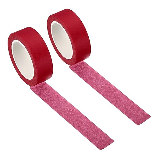 PATIKIL Holographic Washi Tape 0.59 Inch x 10.93 Yards, 2 Roll Self Adhesive Masking Sticker for DIY Art Craft Wrapping Decoration, Bright Red