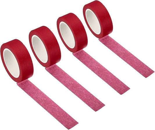 PATIKIL Holographic Washi Tape 0.59 Inch x 10.93 Yards, 4 Roll Self Adhesive Masking Sticker for DIY Art Craft Wrapping Decoration, Bright Red