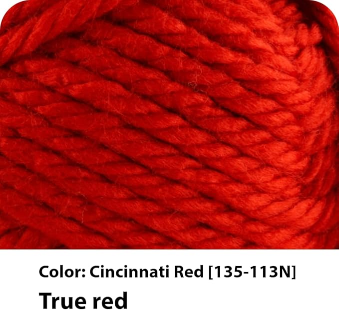 Lion Brand Yarn Hometown Yarn, Super-Bulky Yarn for Knitting, Crocheting, and Crafting, 3 Pack, Cincinnati Red