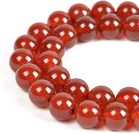 90pcs 4mm Natural Carnelian Gemstone Round Spacer Loose Stone Beads for Jewelry Making 15.5" 1 Strand (Carnelian, 4mm 90Beads)