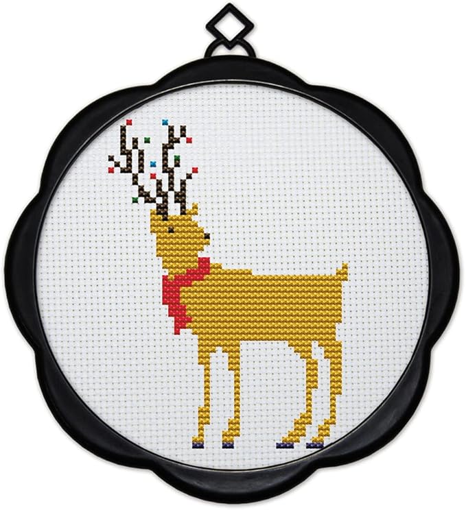 Awesocrafts Cross Stitch Kits Deer King 11CT Stamped Patterns Easy Cross Stitching Embroidery Needlework Kit Supplies (Deer)