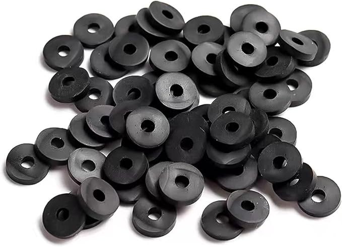 2000pcs Heishi Vinyl Beads Flat Round Polymer Clay Spacer Beads for Making Bracelet Necklace Earring Accessories DIY Handmade Craft(Black, 6mm)