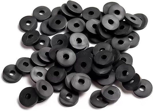 2000pcs Heishi Vinyl Beads Flat Round Polymer Clay Spacer Beads for Making Bracelet Necklace Earring Accessories DIY Handmade Craft(Black, 6mm)