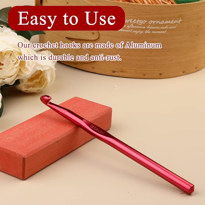 8mm Aluminum Crochet Hook, Smooth Crochet Needles, Knitting Needles for Yarn Craft, Great Handmade DIY Present for Friends, Random Color