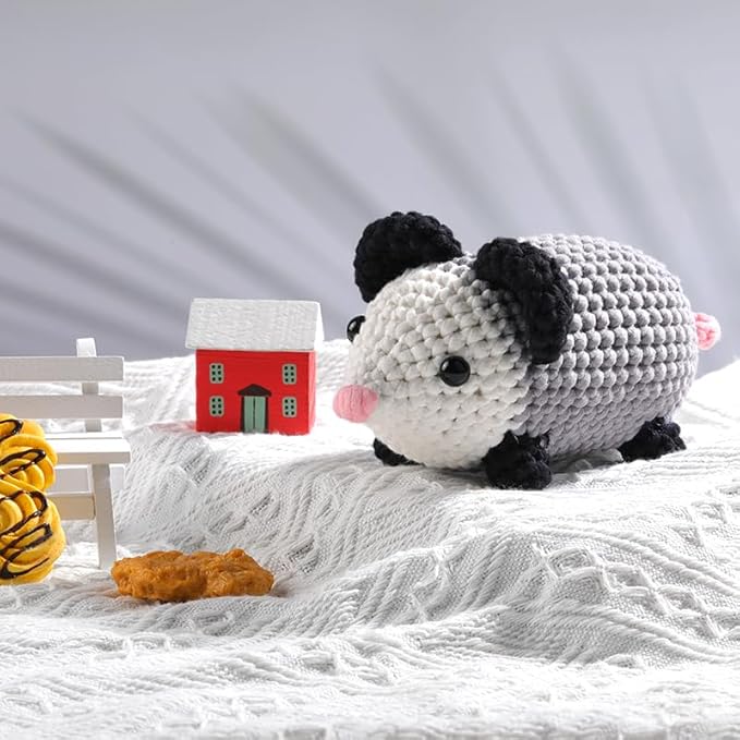 Dasonwin Crochet Kit for Beginners, Amigurumi Crochet Animal Kit (Cute Possum), Step-by-Step Video Tutorials, Complete Starter Set for Kids & Adults