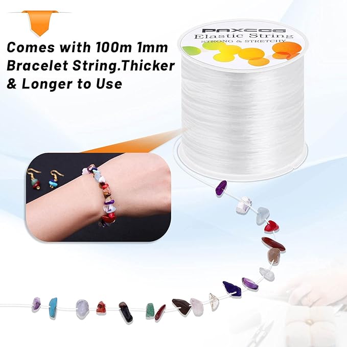 Paxcoo Elastic Bracelet String Cord Stretch Bead Cord for Jewelry Making and Bracelets Making