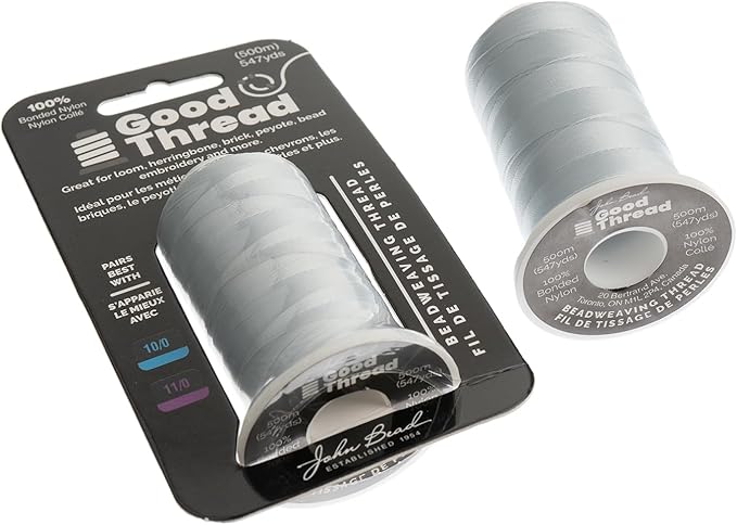 John Bead Good Thread 500m Spool Light Grey Bonded