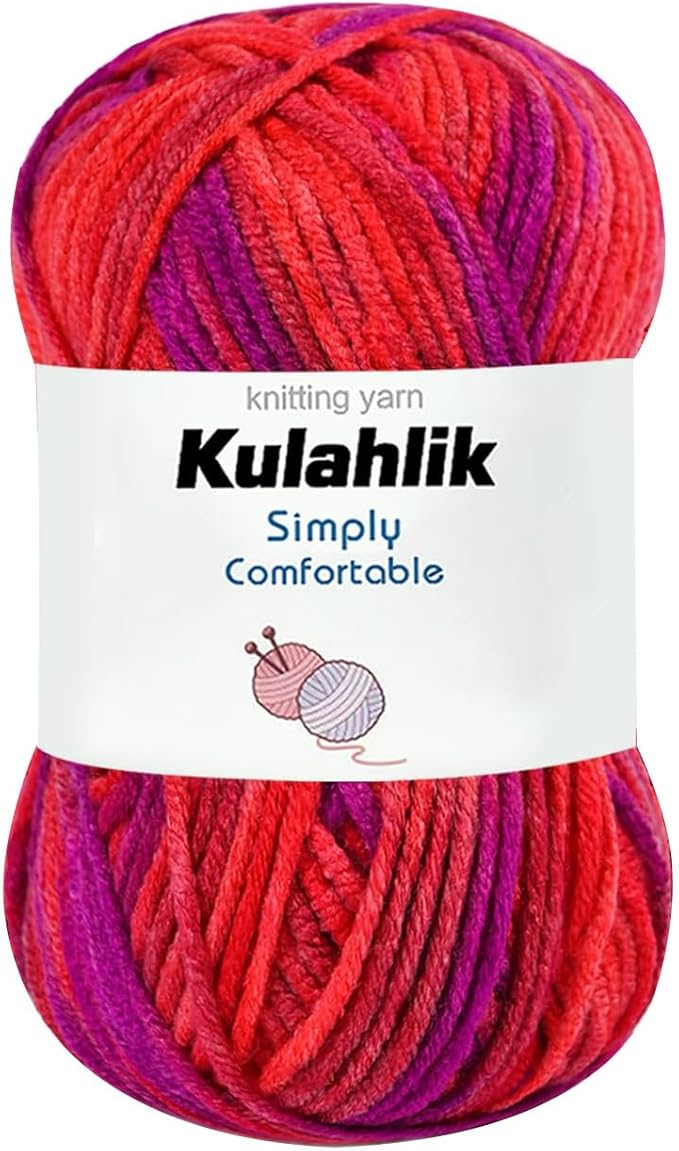 50g(1x50g) Acrylic Yarn for Crocheting and Knitting, Colorful Gradient Yarn Thread, 1 Rolls Skeins, Multicolor Hilo Acrílico, Perfect for DIY Crafts Project