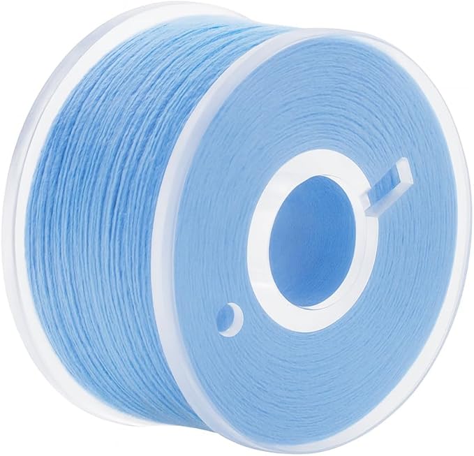 Mandala Crafts 144 Light Blue SA156 Prewound Bobbins for Singer Sewing Machine -15J SA156 Prefilled Bobbin Thread for Brother Sewing Machine and Embroidery