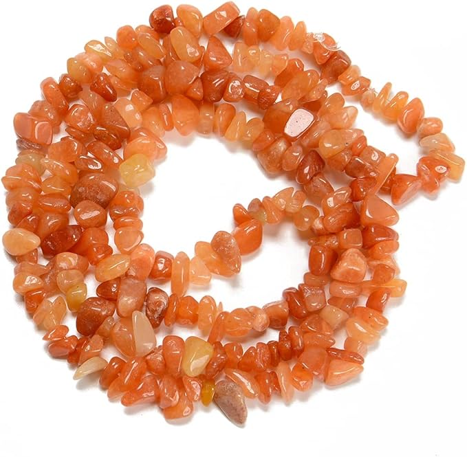 7-8mm Natural Red Aventurine Gemstone Chips Beads Healing Crystals Waist Bracelets Necklace Kit Irregular Stone DIY Crafts Design Jewelry Making