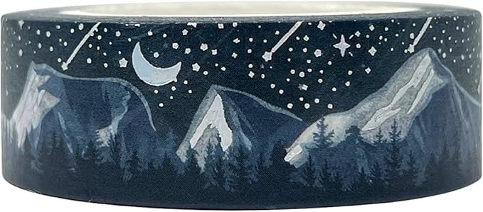 allydrew Gold and Silver Foil Washi Masking Tape, 15mm x 10M, Meteor Shower