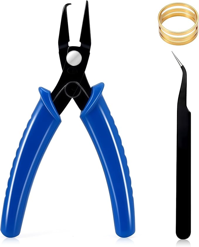 Split Ring Pliers Jewelry Making Tools Jump Ring Opener Tool Keychain Pliers for Opening Split Rings Jump Rings Jewelry Plier for Bracelet Fishing Beading DIY Craft Jewelry Making Supplies