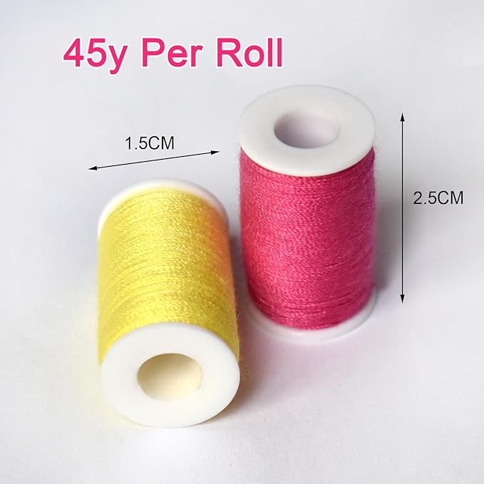 All Purpose Sewing Thread Set - 42 Assorted Rainbow Color Series and White Black Handy Polyester Thread Kit Includes 9 Hand Needles, 2 Needle Threaders, Suitable for Hand and Machine Sewing