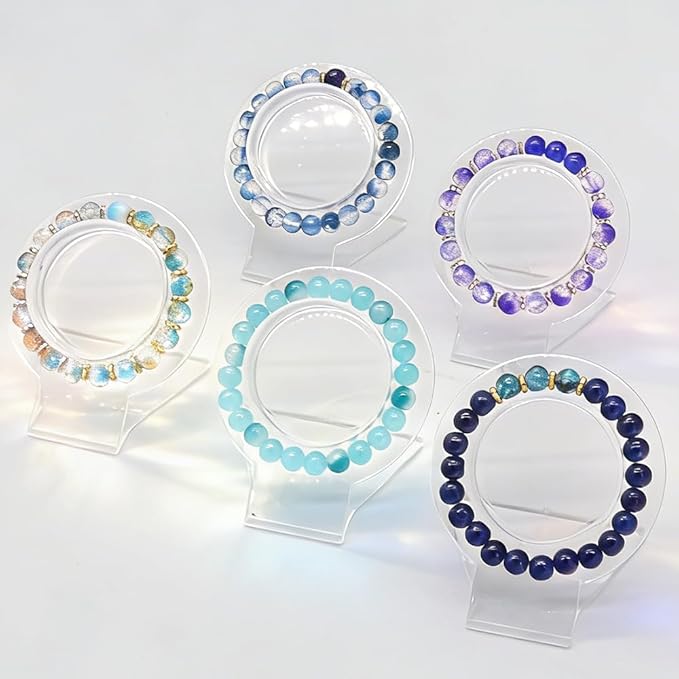 DIPSEOI 8mm Glass Beads for Bracelet Kit - 900 Pcs Jewelry Making Kits Bead DIY with Spacer Charms (Blue Series)
