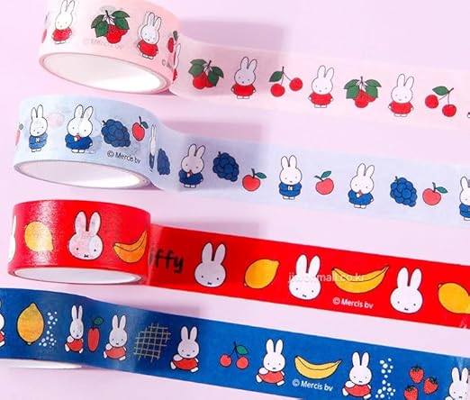 Cute Masking Tape, Washi Tape Set, 8 Pack, 0.6 Inch Wide (Yellow)