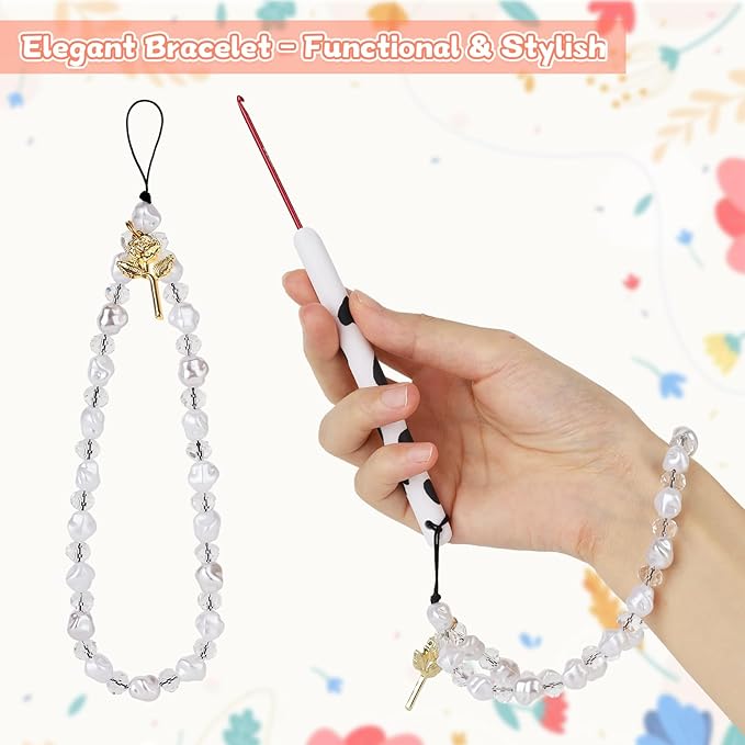 Coopay Crochet Hooks, Crochet Hook with Soft Polymer Clay Handle and Attached Bracelet - Stylish & Practical - 2.0mm (B-1)
