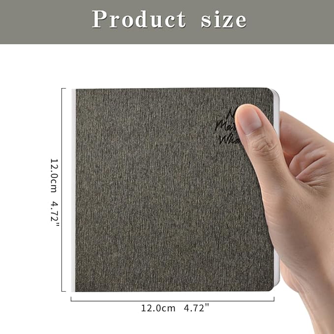 Mifuner Coffee Hardcover Sketchbook Square Hardbound Sketch Journal 4.7 x 4.7 Inch 42 Sheets Art Book 250GSM Ultra Smooth Paper Ideal for Pencils,Water Color Pen,Marker Pen