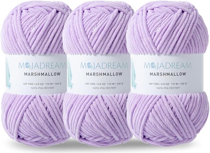 3PCS 3.5oz Chenille Yarn for Blankets Amigurumi: Soft Velvet Baby Yarn Blanket Knitting and Crocheting Bulky 5# Yarn 3 Skeins of 100g (Orchid Bloom)