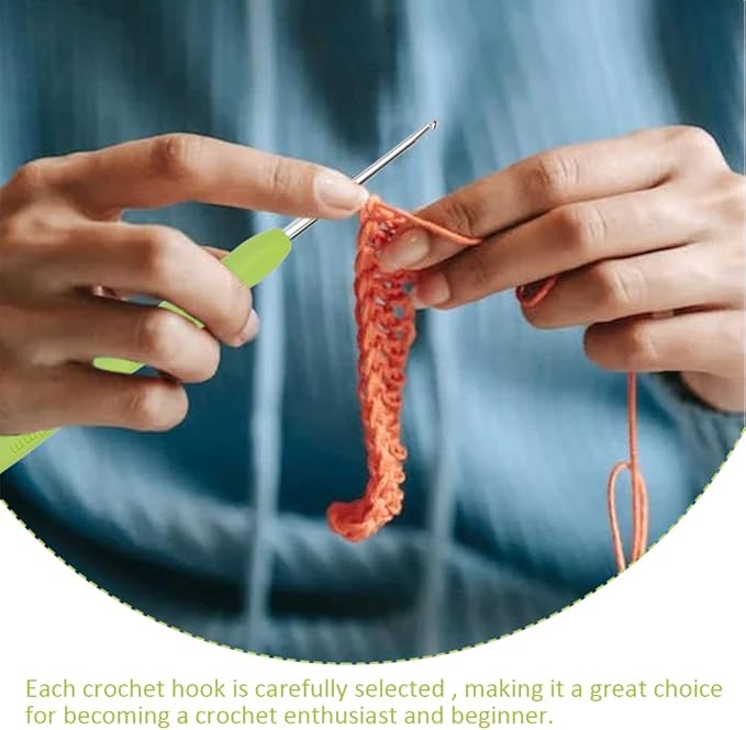 Crochet Hook, 2.0 mm Ergonomic Crochet Hook, Crochet Needles for Arthritic Hands, Knitting Needles with Soft Handle Beginners and Experienced Hobbyists (2.0 mm)