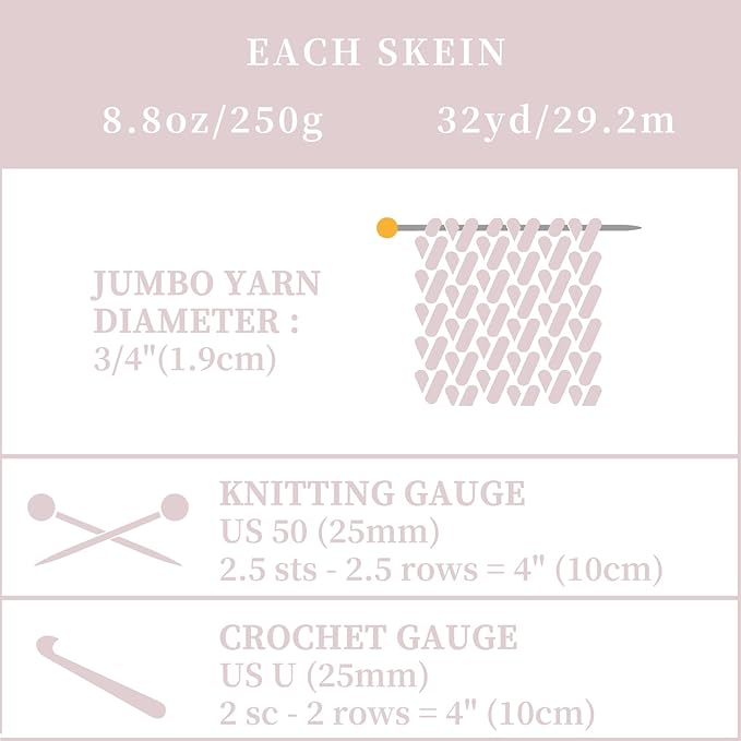 SUNTQ 8 Pack Jumbo Chunky Chenille Yarn for Crocheting, Bulky Thick Fluffy Yarn for Hand Knitting Blanket, Soft Plush Knitting Yarn for Scarf,Home Decor, Pink(32 yds,8.8 oz Each Skein)
