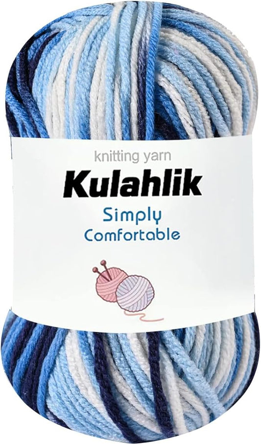 50g(1x50g) Acrylic Yarn for Crocheting and Knitting, Colorful Gradient Yarn Thread, 1 Rolls Skeins, Multicolor Hilo Acrílico, Perfect for DIY Crafts Project