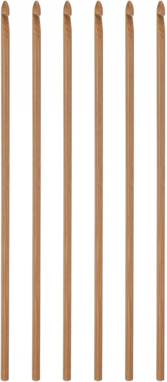 uxcell Wooden Bamboo Crochet Hook 3.5mm US Size E (Size 4) Knitting Needles for DIY Craft Yarn 6Pcs