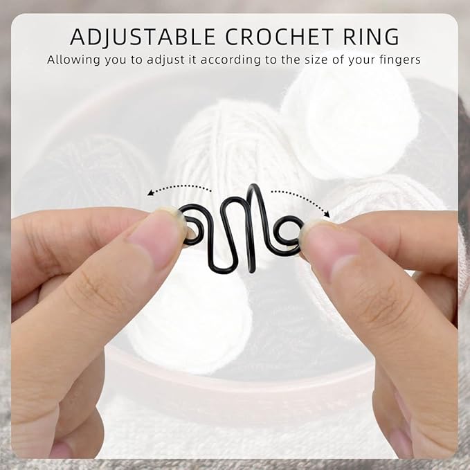 5 Pcs Crochet Ring Handmade Crochet Tension Ring Handmade Yarn Ring for Crocheting Adjustable Crochet Ring Knitting Crochet Rings for Finger Gifts for Mom Crocheters Knitters Good Knitting Companion