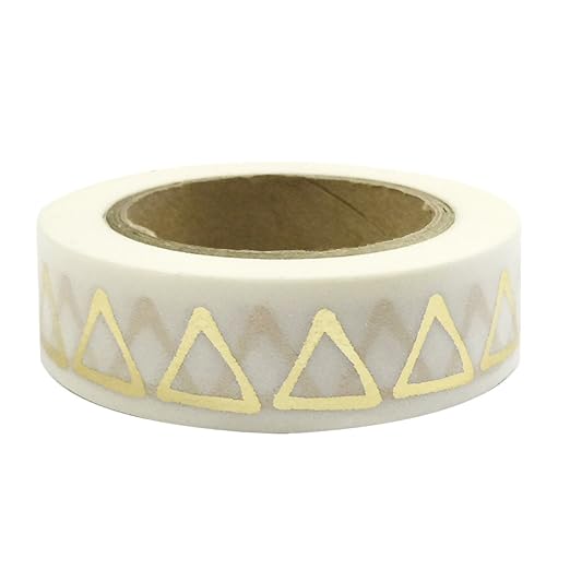 Wrapables Colorful Patterns Washi Masking Tape, Gilded Pyramids