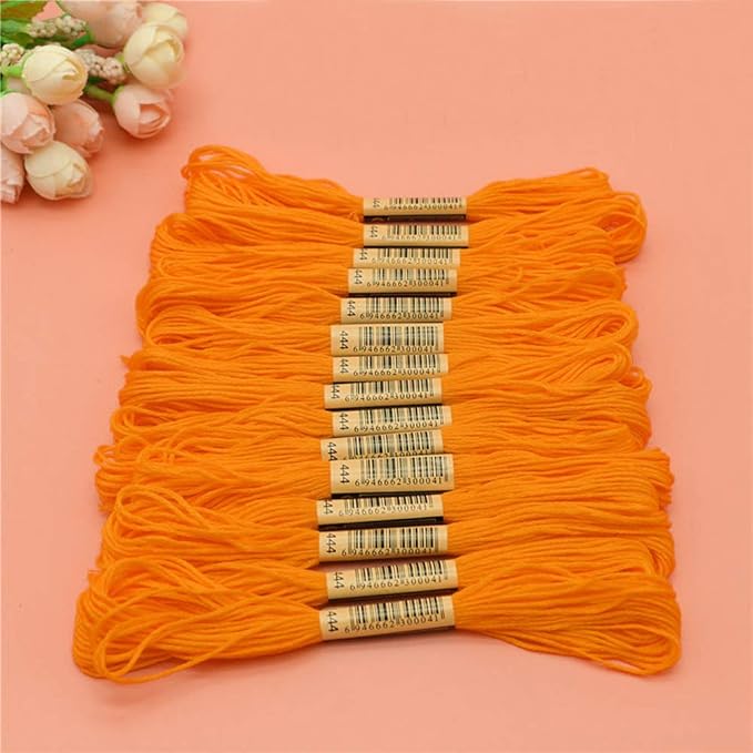 Embroidery Floss Kit-24 Skeins Premium Cross Stitch Thread for Knitting, Embroidery Stitching and Cross Stitch Project (Orange)