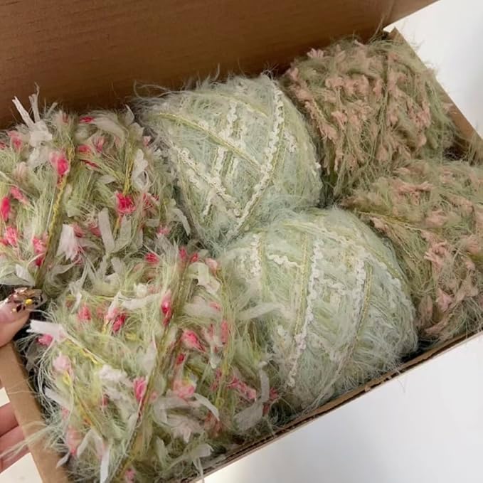 【Blind Box 4 Pack of 50g/Skein】 WWnYYUS Hand Spun Art Yarn with Hand Blended Colorful Handmade for Jewelry Making, Junk Magazines Knitting Crafts Textile Decorative Tassels Card Making (Blind Box)