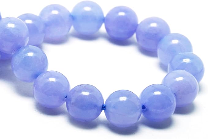 Jade Stone for Jewelry Making - 10mm Gemstone Round Craft Beads for Bracelets(35-38pcs, Aquamarine Jade)