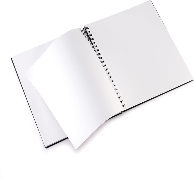 Pentalic - 9"x 12" Double Wirebound Sketchbook, 80 Sheets, Black