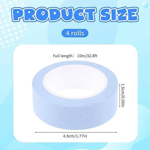 4 Roll Solid Color Washi Tape, 32 Ft X 0.59" Black White Blue and Pink Washi Tape Set Low Tack Tapes Masking Self-Adhesive Tapes for Packaging Journals Scrapbooks DIY Crafts Gifts