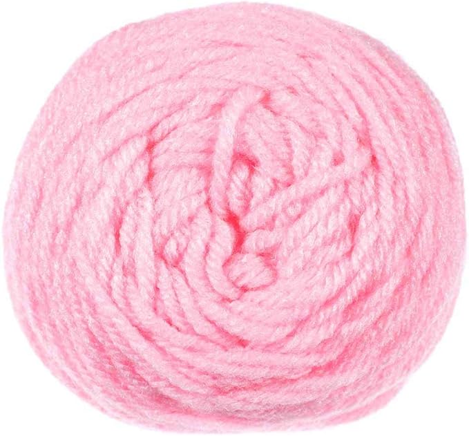 Craft County Size 4 (Medium) 100% Acrylic Fiber Yarn – Variety of Color and Pattern Options – for Crochet, Knitting, and Weaving (Petal Pink)