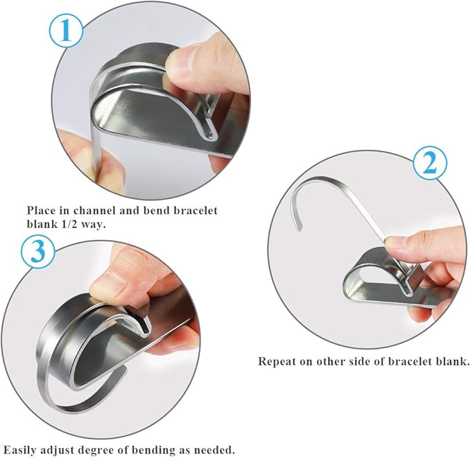Amytalk Steel Bracelet Bending Bar Kit with 9 Pcs Aluminum Bracelet Blank - Tool for Bending Metal Stamping Blank Bracelets and DIY Bracelet Jewelry Making