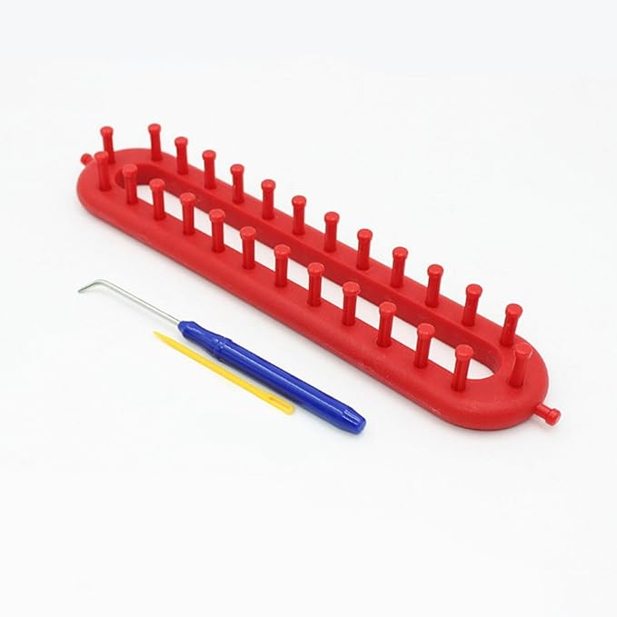 Rectangle Knitting Loom Set, Plastic Rectangle Crochet Hook with Needles Weaving Tool Set, DIY Crocheting Handmade Craft Kit Long Looms Scarf Sweater Shawl Stitch Knit Blankets(Color:26cm)