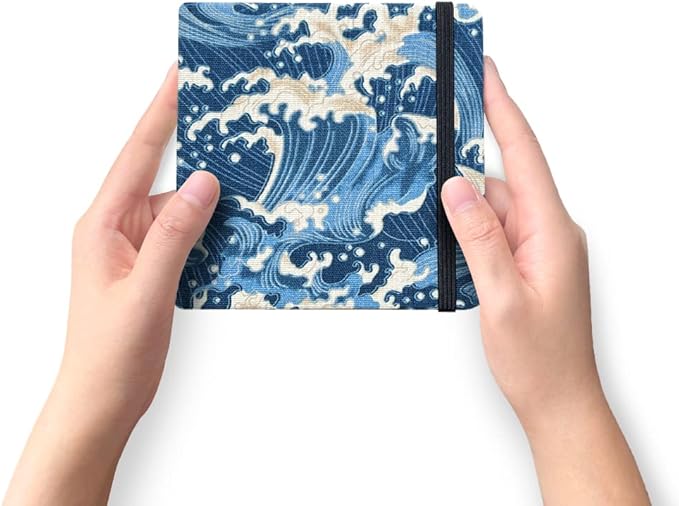 Square 5x5 Bleedproof Marker Paper Pad, 110 GSM Alcohol Ink Bristol Paper Sketchbook, Handmade Journal Hardbound 88 Sheets (176 Pages) Markers Ink Mediums Art Sketch Book Blue Waves