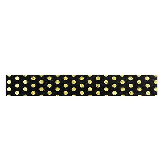 Wrapables Colorful Washi Masking Tape, Metallic Gold Dots on Black