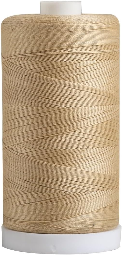 Connecting Threads Beige 100% Cotton Thread for Sewing, Quilting, and Crafting - 50-Weight - 1200 Yard Large Spool (Taupe)