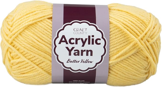 Craft County Medium 4 Acrylic Yarn – 200 Yards of Super Vibrant Yarn for Blankets, Scarves, Hats, & More!