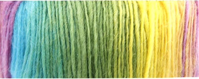2 Skeins Rainbow Soft Yarn 100% Wool Gradient Multi Color Yarn for Crocheting Knit Total Length 180m×2(196yds×2,50g×2)-24