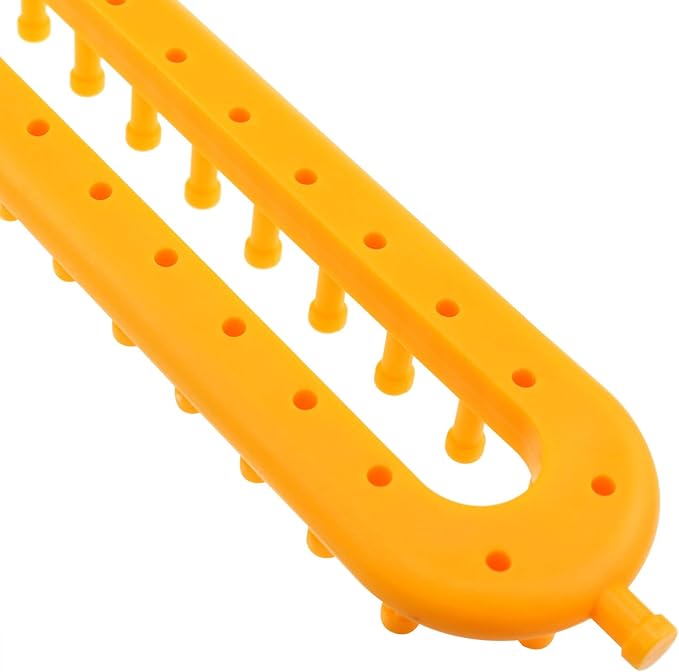 AYLIFU Rectangular Weaving Machine Hook-Knit Set Weaving Hook with Crochet Yellow 36cm/14.17inch for DIY Scarf Shawl and Blanket handicrafts 1 Set
