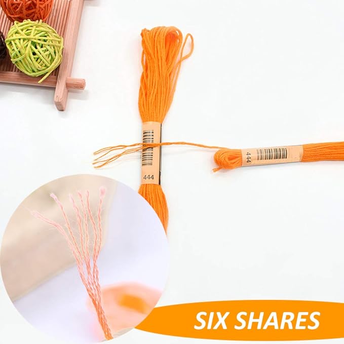 Embroidery Floss Kit-24 Skeins Premium Cross Stitch Thread for Knitting, Embroidery Stitching and Cross Stitch Project (Orange)