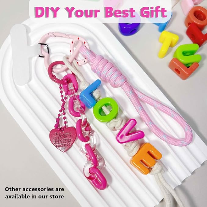 Maerolre 20Pcs Large Letter Beads, 20mm Big Acrylic Bubble Alphabet Beads, Colorful Plastic Beads for DIY Keychains, Jewelry Making, Phone Crafts Projects - Q
