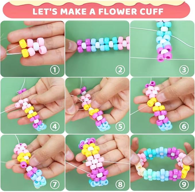 iooleem pony beads(8000pcs macaron candy), beading supplies, friendship bracelets making, king size