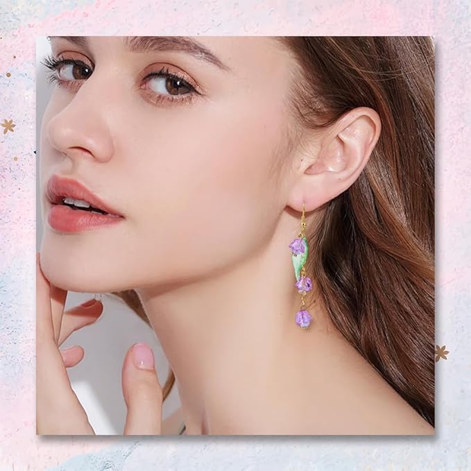500Pcs Acrylic DIY Flower Leaf Beads Kits Including Assorted Purple Flower Loose Beads Maple Leaf Pendants Charms Acrylic Floral Caps for Earring Bracelet Necklace Craft Jewelry Making