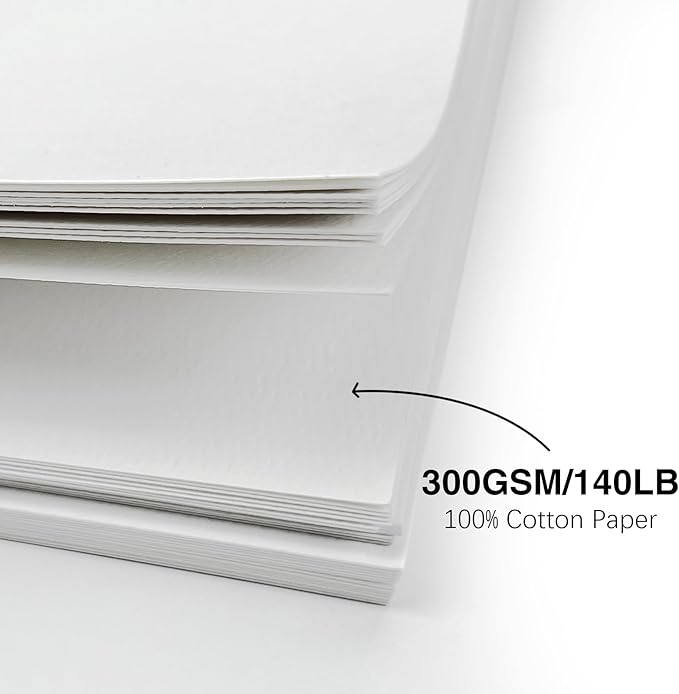 50 Pack Foldable Blank Watercolor Cards with Envelopes 4 x 6 Inch, 140lb Heavyweight, 100% Cotton, White, Acid-Free Water color Cards to Paint or Cards Making for Christmas Birthday