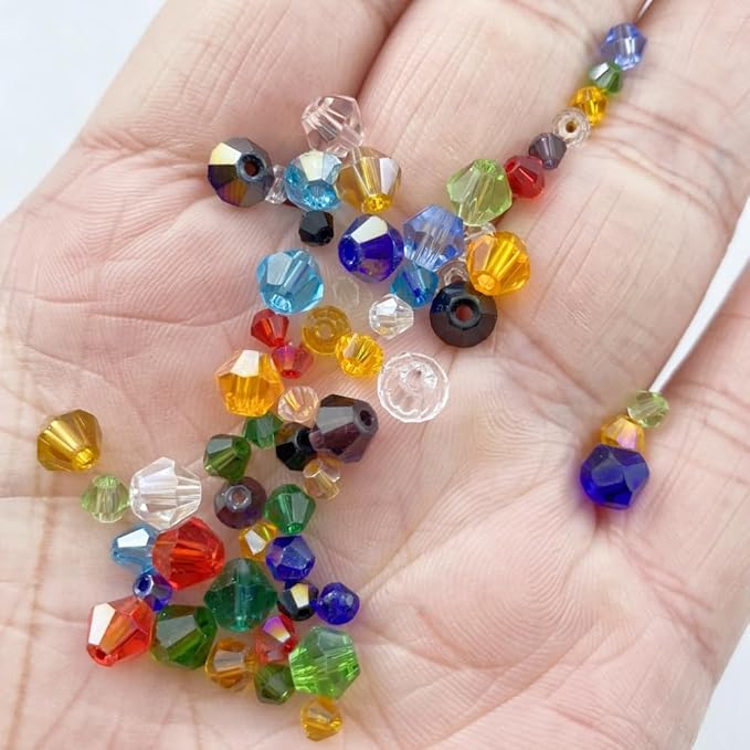 600pcs Bicone Crystal Beads 3mm Crystal Glass Faceted Beads for Necklace Bracelet Earrings DIY Jewelry Crafts Making Supplies(Deep Green)