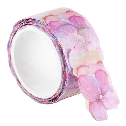 Colorful Floral Petal Washi Tape Set – Decorative Masking Tape for Scrapbooking, Journals, DIY Crafts, and School Office Supplies, Cute Flower Stickers, Adhesive Paper Tapes for Aesthetic